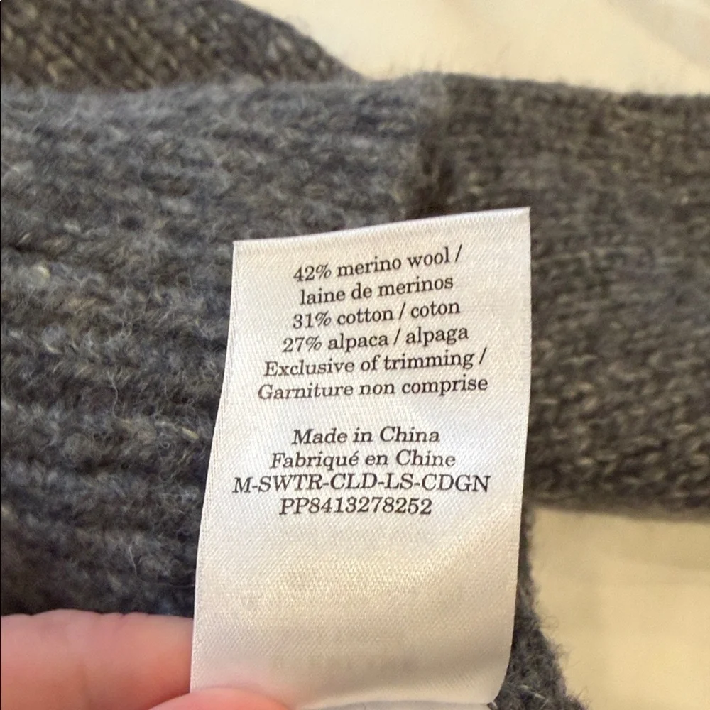 Everlane Men's Charcoal Cardigan